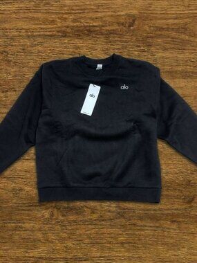 Alo Yoga Accolade Crew Neck Pullover Black XS